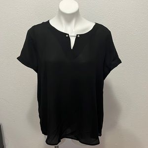 Apt 9.  Black High Low Sheer Shirt Sz XL